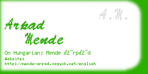 arpad mende business card